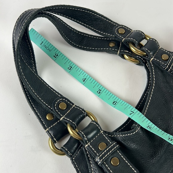 Euc Fossil vintage leather brass Y2K shoulder bag - Picture 4 of 9